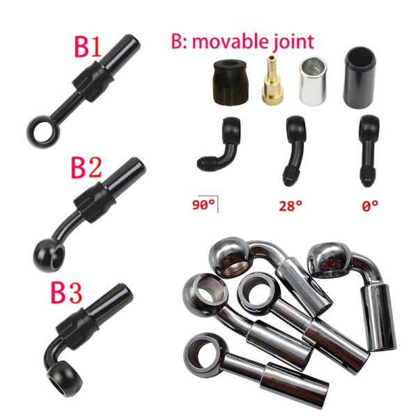 3AN 90 Deg Bend Stainless Steel Banjo Fitting for Brake Tube - Image 3