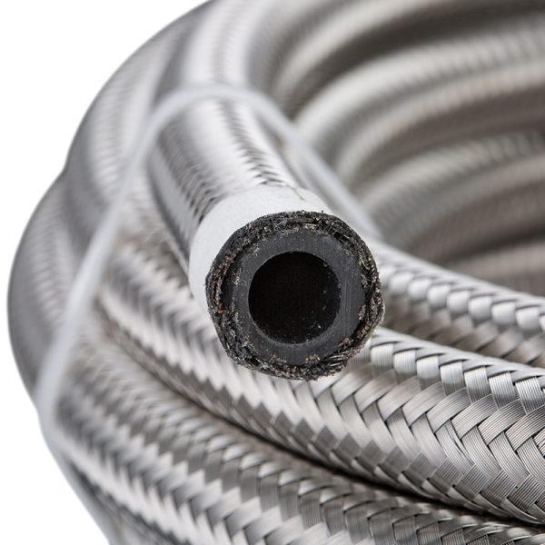 AN4 AN6 AN8 AN10 AN12 AN16 stainless steel Braided Rubber Fuel Line Oil Hose for Racing Street Vehicles - Image 2