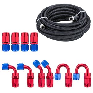 nylon braided ptfe fuel line kit with fitting