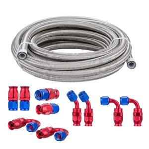 stainless steel braided ptfe fuel line kit 16FT